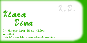 klara dima business card